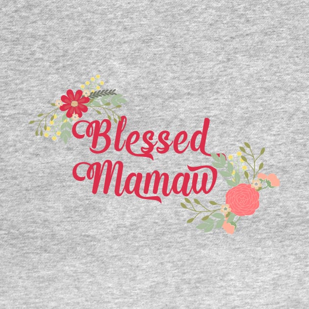 Blessed Mamaw Floral Christian Grandma Art by g14u